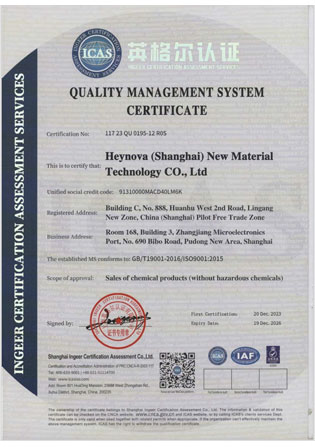 Quality Management System Certificate