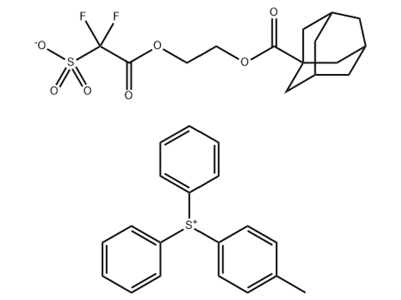 Sulfonium, (4-methylphenyl)diphenyl-, salt with 2-[(2,2-difluoro-2-sulfoacetyl)oxy]ethyl tricyclo[3.3.1.13,7]decane-1-carboxylate (1:1) 1135815-31-4 C34H36F2O7S2