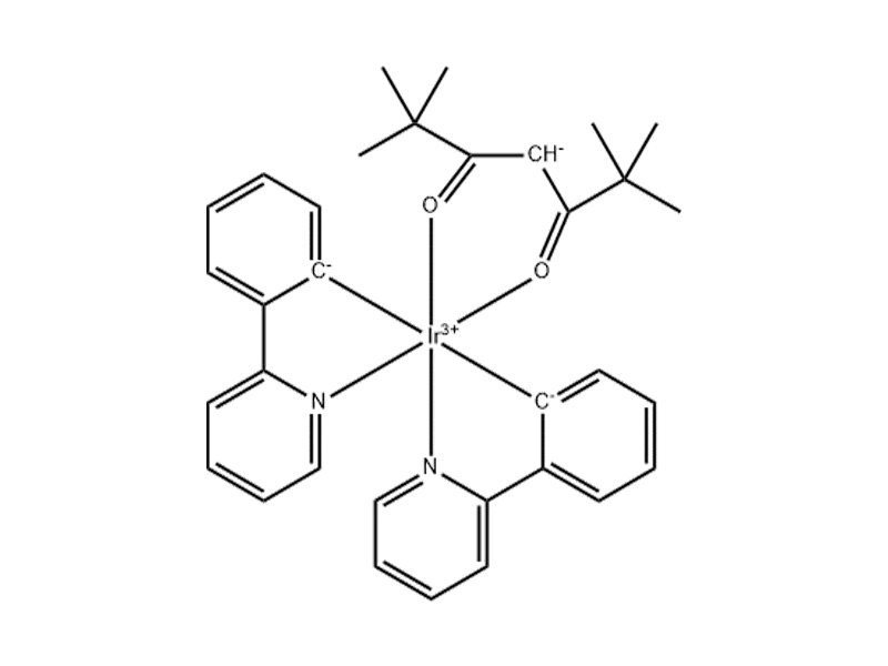 Bis[2-(2-pyridinyl-κN)phenyl-κC](2,2,6,6-tetramethyl-3,5-heptanedionato-κO3,κO5)iridium 1171009-96-3 C33H35IrN2O2