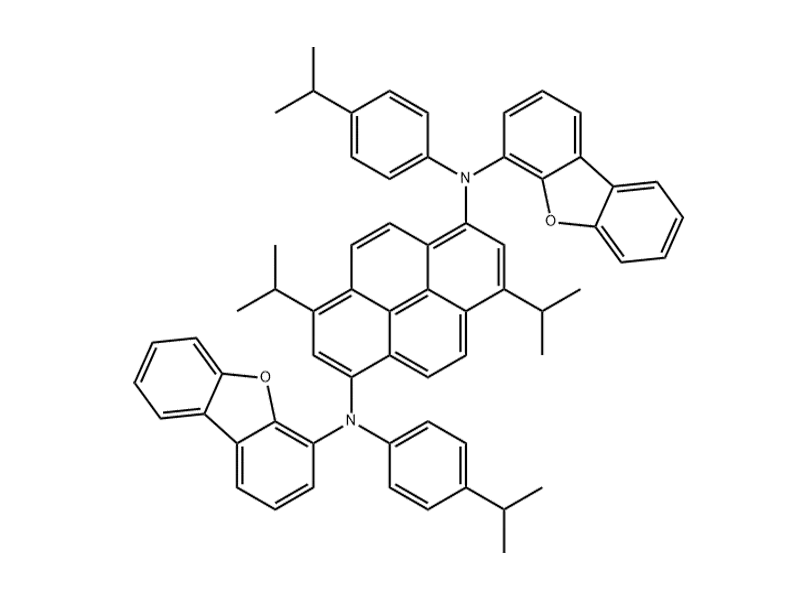 N1,N6-Bis(dibenzo[b,d]furan-4-yl)-3,8-diisopropyl-N1,N6-bis(4-isopropylphenyl)pyrene-1,6-diamine 1252914-27-4 C64H56N2O2