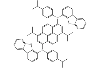 N1,N6-Bis(dibenzo[b,d]furan-4-yl)-3,8-diisopropyl-N1,N6-bis(4-isopropylphenyl)pyrene-1,6-diamine 1252914-27-4 C64H56N2O2