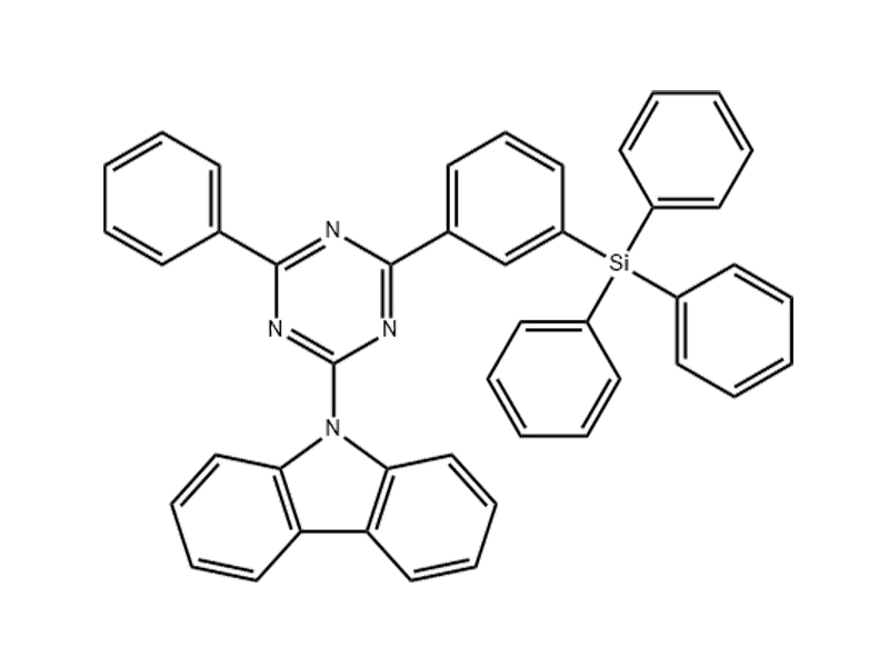 9H-Carbazole, 9-[4-phenyl-6-[3-(triphenylsilyl)phenyl]-1,3,5-triazin-2-yl]-1357066-26-2 C45H32N4Si