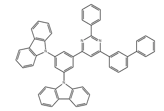 9,9'-(5-(6-([1,1'-biphenyl]-3-yl)-2-phenylpyrimidin-4-yl)-1,3-phenylene)bis(9H-carbazole) 1492813-34-9 C52H34N4