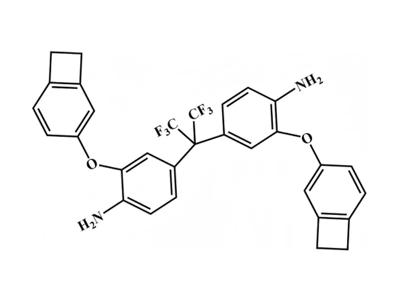 4,4'-(Perfluoropropane-2,2-diyl)bis[2- (dicyclo[4.2.0]oct-1(6),2,4-triene-3-yloxy)aniline]  C35H26F6N2O2